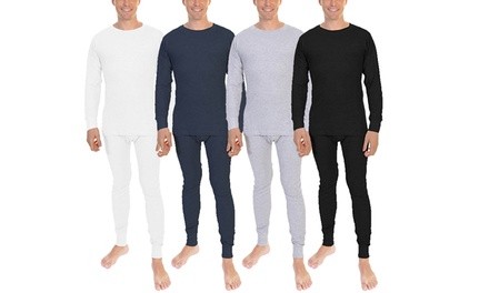 Men's Cotton Thermal Long Sleeve Long John Set (2-Piece; S-2XL)