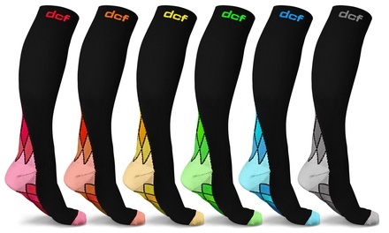 DCF Color Block Graduated Compression Recovery Socks (6-Pack)