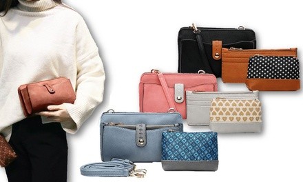 MKF Collection Frangelina 3-in-1 Cross-Body Bag, Wallet, and Pouch Set by Mia K. Farrow