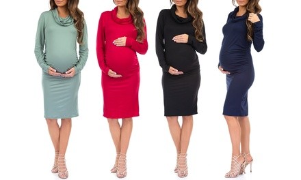 Ca Trading Group Women's Cowl Neck Maternity Dress