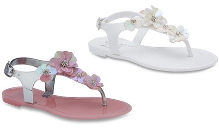 Olivia Miller Girls' Ange T-Strap Sandals