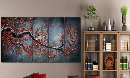 Large Multi-Panel Hand Painted Oil Paintings