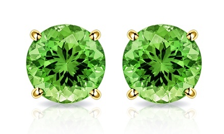 2.00 CTW Peridot Stud Earrings in 10K Gold by MUIBLU Gems