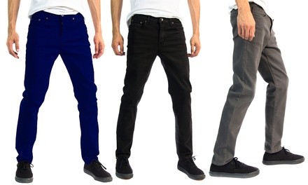 Alta Designer Fashion Men's Slim Fit Skinny Colored Denim Jeans