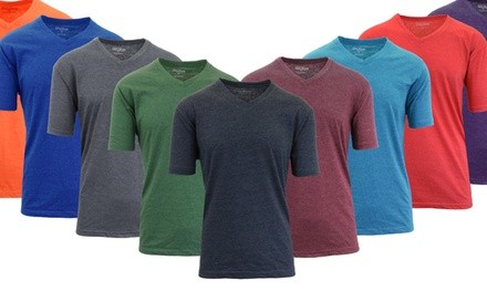 Men's Heather Cotton-Blend Short-Sleeve V-Neck Tee (3-Pack)