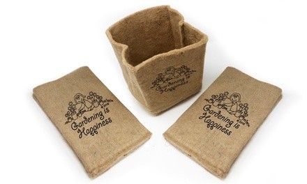 Gardening is Happiness Eco-Friendly Jute Plant Grow Pots (3-Pack)