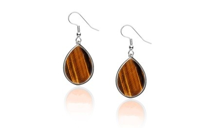 Genuine Tiger's Eye Teardrop Earrings by Valencia Gems