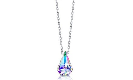 Mina Bloom Aurora Borealis Necklace Made with Swarovski Crystal