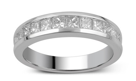 1.00 CTTW Princess-Cut Diamond Ring in 10K Solid White Gold by Brilliant Diamond