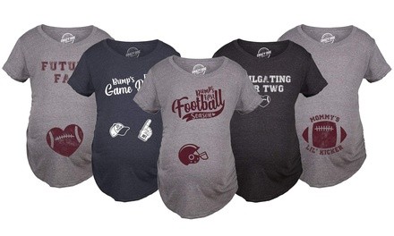 Cute and Funny Football Maternity T-Shirts. Plus Sizes Available.