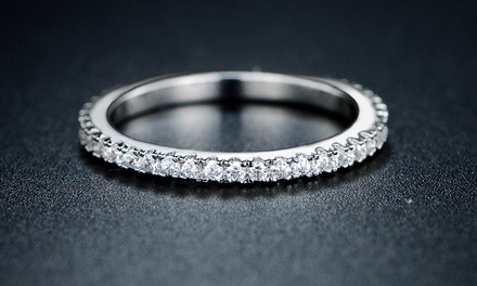 18K White Gold Plated Eternity Ring