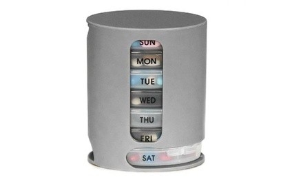 Pill Pro 7 Day Weekly Organizer 4 Compartment Morning Noon Eve Bed Medication