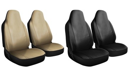 OxGord Split Bench Faux PU Leather 2-Piece Front Car Seat Covers