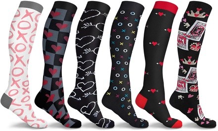 Unisex Hugs and Kisses Knee High Compression Socks (3-Pairs)