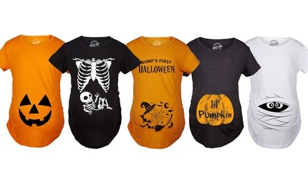 Women's Maternity Cute & Funny Happy Halloween Graphic T-Shirts