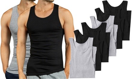 Men's Slim-Fit Ribbed Cotton Sleeveless Undershirt (6-Pack)