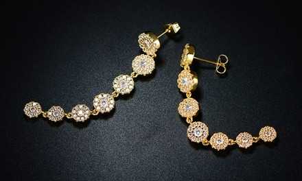 18K Gold Plated Crystal Drop Earrings Made with Swarovski Elements