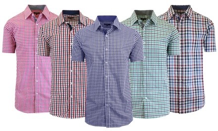 Galaxy By Harvic Men's Short Sleeve Slim-Fit Casual Dress Shirts (S-2XL)