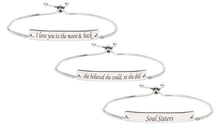 Adjustable Inspirational Slider Bracelet by Pink Box