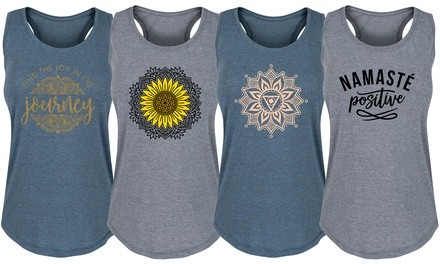 Instant Message Women's Boho Workout Yoga Tank. Plus Sizes Available.