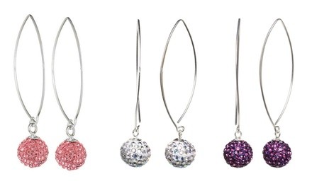 Crystal Ball Threader Earrings Made with Swarovski Crystals by Mina Bloom