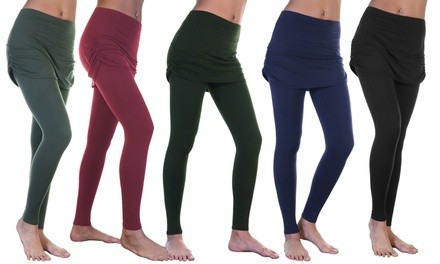 Angelina Women's Soft and Stretchy Mini Skirt Leggings (1- or 5-Pack). Plus Sizes Available.