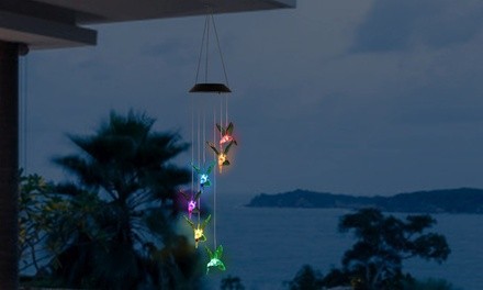 Hummingbird Color-Changing LED Solar Mobile Wind Chime