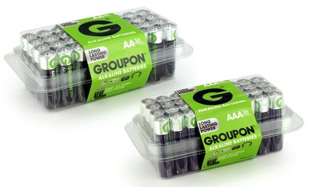 Groupon Portable Power AA or AAA Alkaline Batteries (36-Pack)