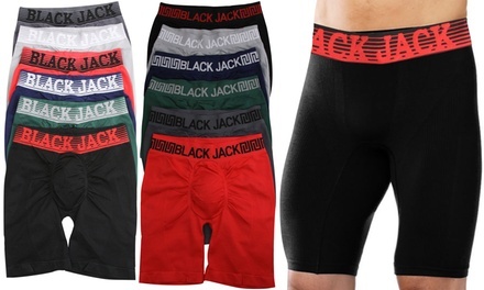 Black Jack Men's Long-Leg Seamless Boxer Briefs (6-Pack)