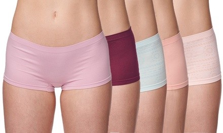 Under Control Women's Seamless Nylon Boyshorts Panties (5-Pack)