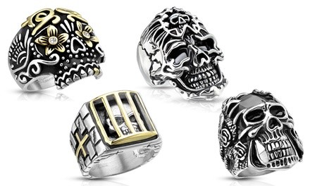 316L Stainless Steel Skull Men Ring