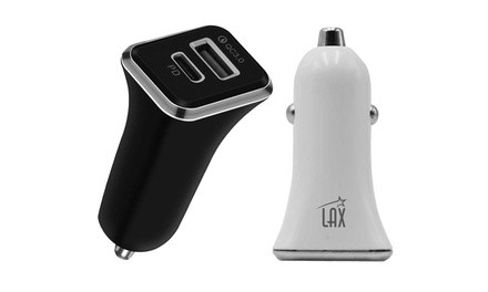 2-Port Car Charger with USB-C Power Delivery