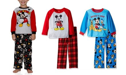 Disney Toddler Boys' Mickey Mouse Fleece Pajama Set (2-Piece)