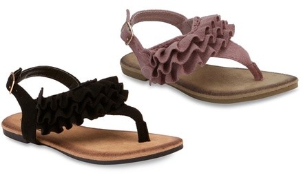 Olivia Miller Girls' Navette T-Strap Sandals