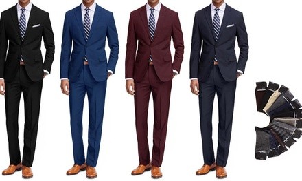 Braveman Men's Classic Fit 2-Piece Suit with Dress Socks