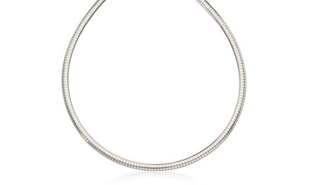 Sterling Silver Omega Chain Necklace by Paolo Fortelini