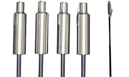 Stainless Steel 5' Cylinder Garden Torches (4 Pack)