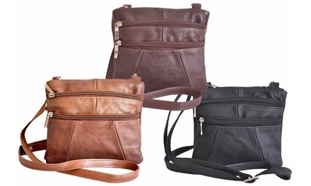 Genuine Leather Crossbody Bag for Travel