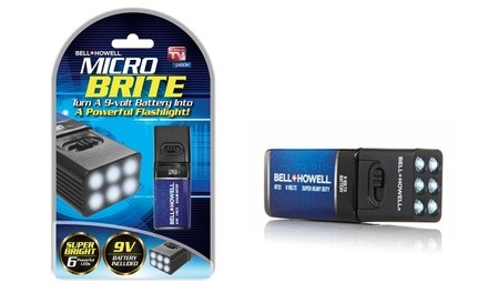 Bell + Howell Microbrite LED Flashlight for 9V Batteries - As Seen On TV