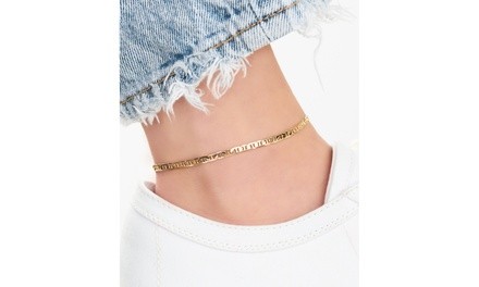 Barzel 18k Gold Plating Mariner Anklet 
