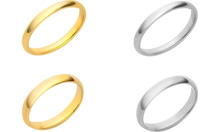 Unisex 2mm and 3mm 10K Solid Gold Wedding Band by L'Artiste