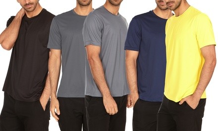 5-Pack Men's Active Moisture-Wicking Mesh T-Shirts (S-2XL)