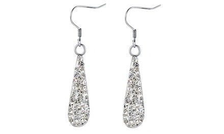 Sterling Silver Crystal Drop Earrings Made with Swarovski Elements by Mina Bloom