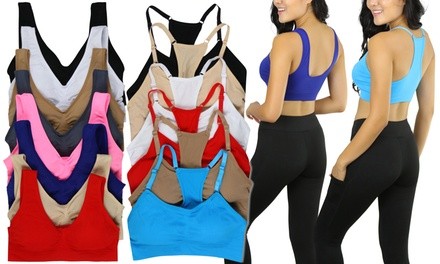 (6-Pack) Women's Everyday Wireless Tank or Racerback Bras