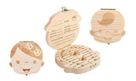 Wooden Storage Keepsake Box For Baby Teeth