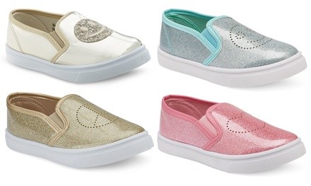 Olivia Miller Girls' Emoji Slip-On Sneakers