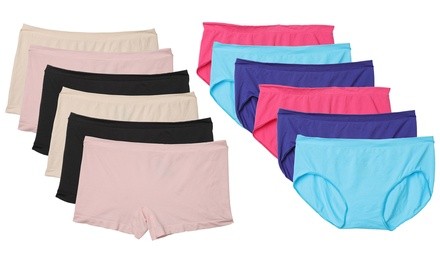 Hanes Get Cozy Women's Lightweight Hipster & Boyshort Panties (6-Pack). Plus Sizes Available.