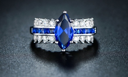 Marquise Cut Sapphire Engagement Ring