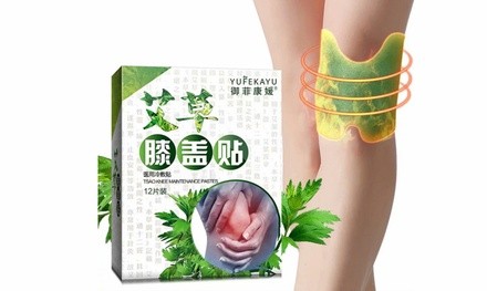 12pcs Knee Pain Relief Patch Hot Moxibustion Plaster Wormwood Sticker