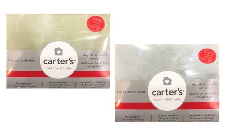Carters Portable Crib Mattress Fitted Cotton Jersey Sheet